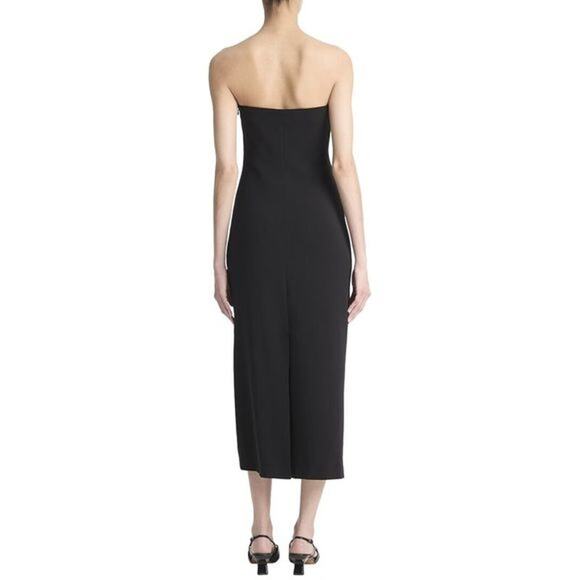 Vince Black Strapless Midi Dress - Picture 2 of 9